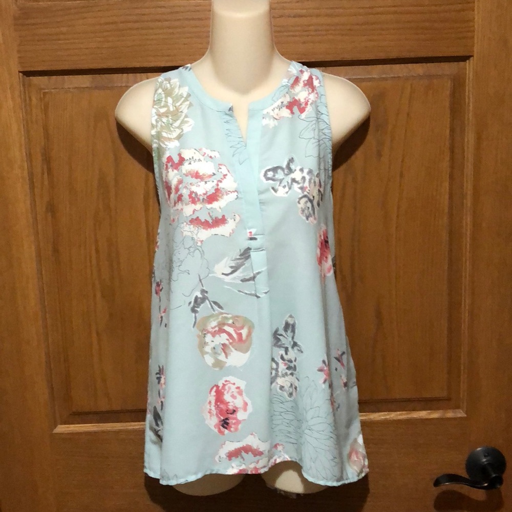 Lila Rose Mint Green Sleeveless Top, Sz L